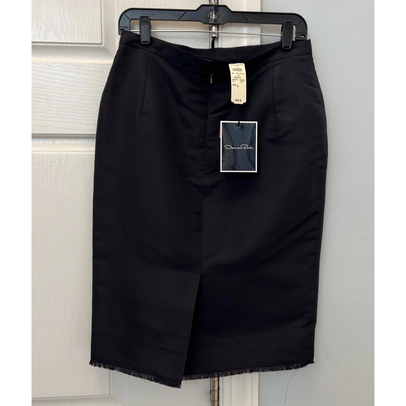 Oscar De La Renta Women Pencil Skirt 100%Silk Lined Size 8 Nwt Retails $890